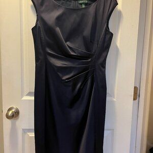 Lauren Ralph Lauren Navy Blue Sleeveless Sheath Dress Size 12